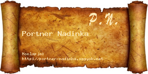 Portner Nadinka névjegykártya